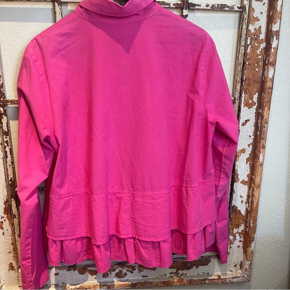 Eleven Stitch Design S Pink Swing Button Down Shirt Top Blouse Lagenlook - Picture 5 of 15